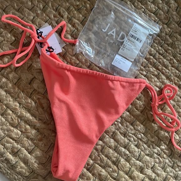 JADE SWIM ❤️‍🔥 LANA BIKINI BOTTOMS IN CORAL 🪸 TERRYCLOTH NWT SIZE LARGE - Picture 13 of 13